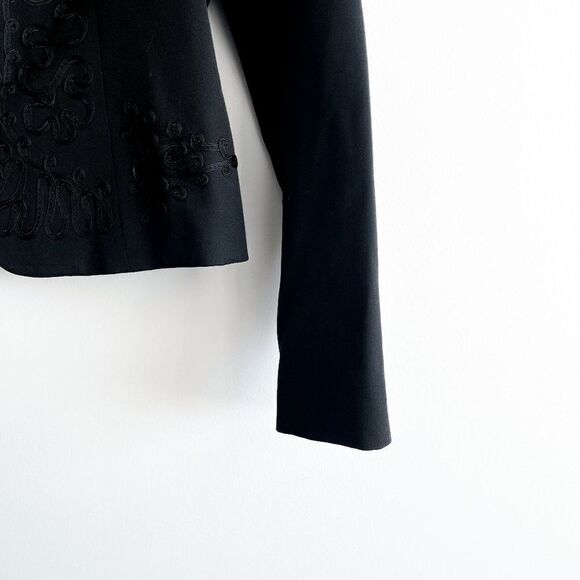 Nine West Women Blazer Jacket Career Embroidered Black Size 8 - Picture 3 of 9